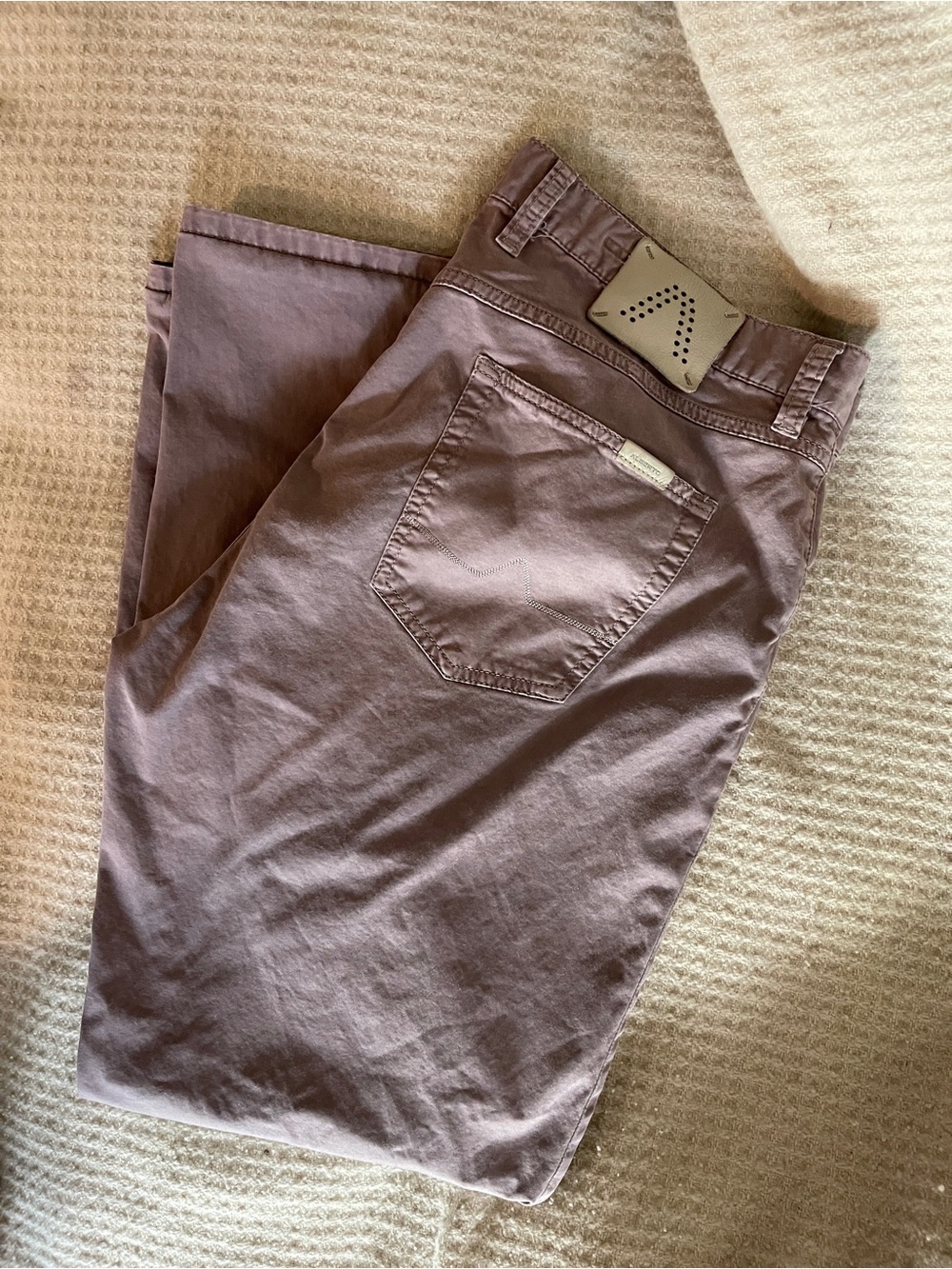 Alberto 36 x 34 Moder Fit Mauve Straight-Leg Pants